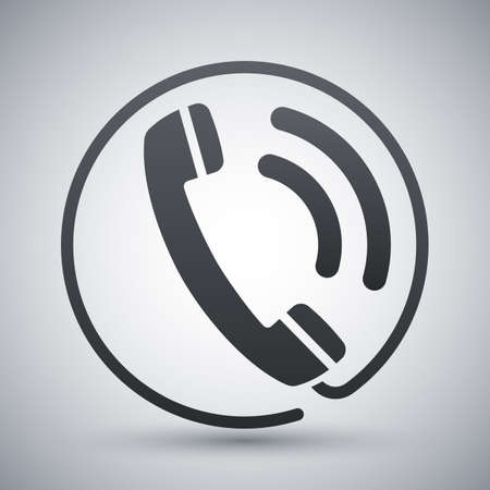 電話の受話器のアイコン 黒と白の背景にツートン カラー バージョンのイラスト素材 ベクタ Image