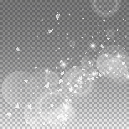 落ちる心バレンタインの背景 透明なグリッド暗い背景に放射右下隅 落ちる心バレンタインデーかわいいデザイン ベクトルイラスト のイラスト素材 ベクタ Image