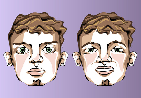 巻き髪や小さなひげを持つ男の表情のイラスト のイラスト素材 ベクタ Image 巻き髪や小さなひげを持つ男の表情のイラスト のイラスト素材 ベクタ Image