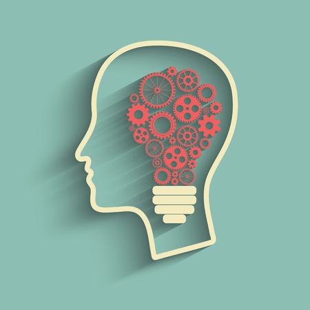 人間の頭は 新しいアイデアを作成します 独創的なアイデア ベクトル のイラスト素材 ベクタ Image