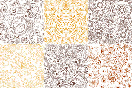 花 Mehendi パターン飾りベクトル イラスト手描きヘナ パターン インドの部族ペイズリー柄背景のイラスト素材 ベクタ Image