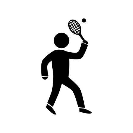 black tennis player hitting ball clip art preview
