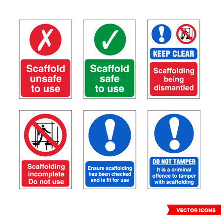Keep clear scaffolding being dismantled Safety sign