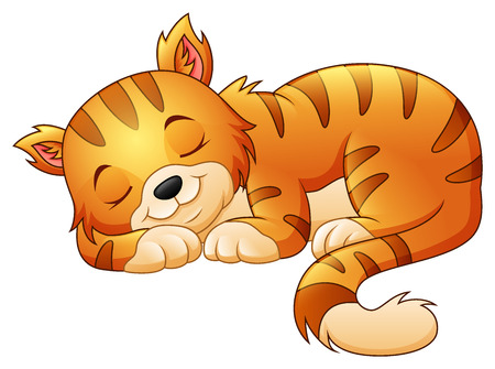 ふわふわ甘い夢猫ベクトル図を眠っています のイラスト素材 ベクタ Image