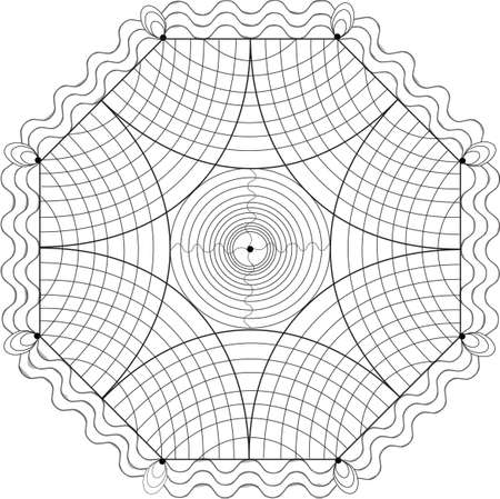塗り絵の幾何学模様に花の図 のイラスト素材 ベクタ Image