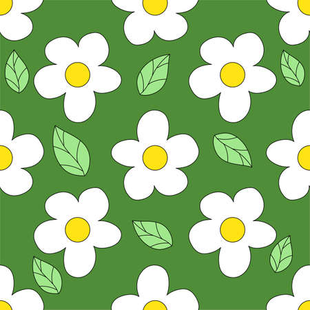 Groovy chamomile pattern. happy hippie art prints. 1970 vibes background