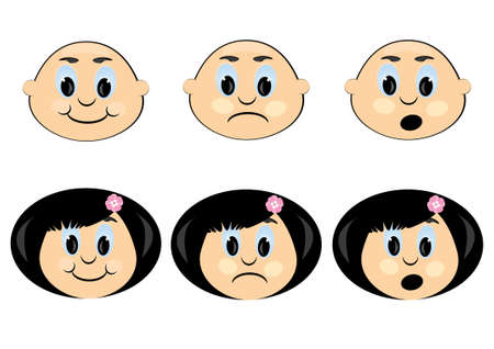 Icon with a children's emotions. illustration on white