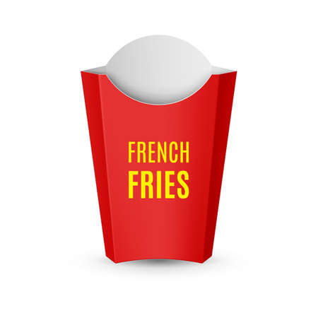 Fast food icon empty red packaging for french fries for design template