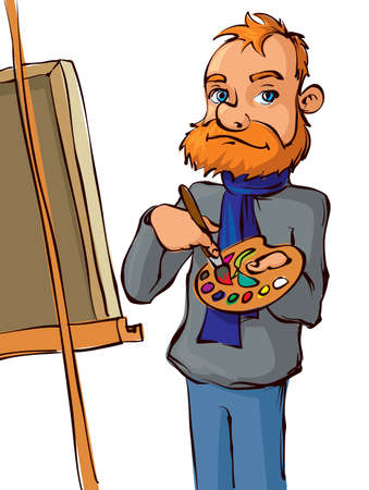筆とパレット スカーフを身に着けている画家のベクトル イラスト のイラスト素材 ベクタ Image 筆とパレット スカーフを身に着けている画家のベクトル イラスト のイラスト素材 ベクタ Image