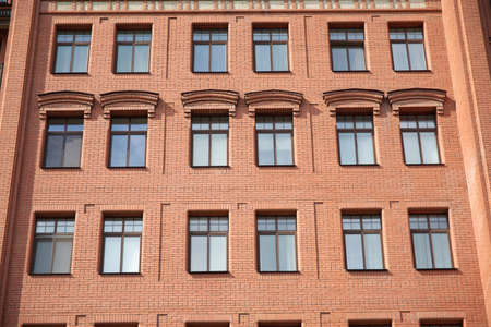 Front View Of Brick Wall Red Contemporary Apartment Building ... Front View Of Brick Wall Red Contemporary Apartment Building ...