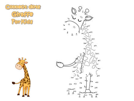 Connect The Dots And Draw Cute Cartoon Giraffe Educational Game