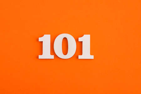 Number 101 on orange foam rubber background Number 101 on orange foam rubber background