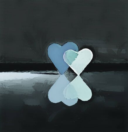 Sketched 3d Heart Shapes Rough Painted Style Painting Of Two Stock Photo Picture And Royalty Free Image Image 87750129