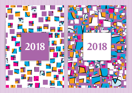 サイズのカードは ランダムな混沌とした幾何学的な要素 レストラン メニューのフライヤー 名刺 パンフレット 書籍の表紙 バナーなどのベクトルの背景 のイラスト素材 ベクタ Image