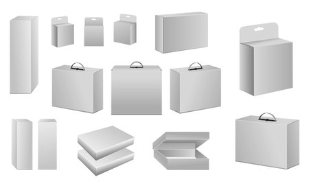 Set of package box template or box product packaging template concept eps 10 vector easy to modify Stock Photo