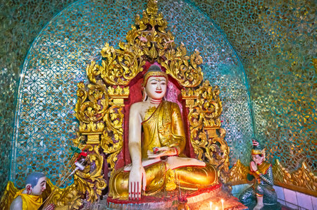 yangon myanmar february 14 2018 the statue of lord buddha