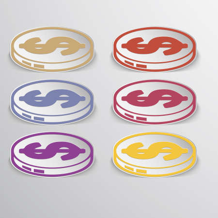 dolar: colored signs, money coins Dolar Kho ảnh