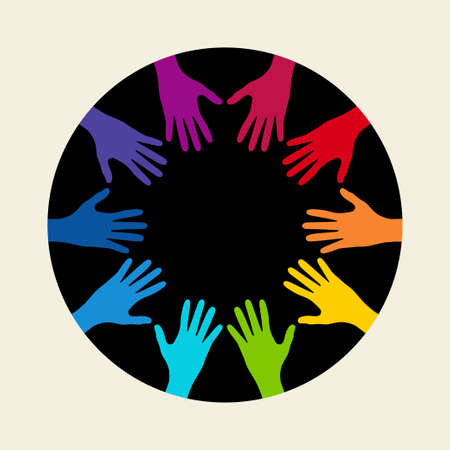 人の手は一緒に団結 チームワーク 連帯 友情 パートナーシップ コミュニケーション アメリカのイラスト 会議のイラスト素材 ベクタ Image