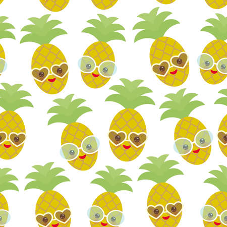 白い背景にサングラスとかわいい面白いパイナップルフルーツ のイラスト素材 ベクタ Image 白い背景にサングラスとかわいい面白いパイナップルフルーツ のイラスト素材 ベクタ Image