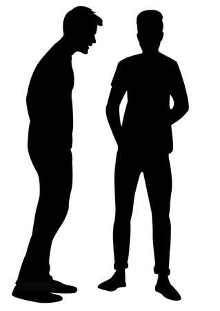 立っていると お互いに話して二人の黒いシルエット のイラスト素材 ベクタ Image 立っていると お互いに話して二人の黒いシルエット のイラスト素材 ベクタ Image