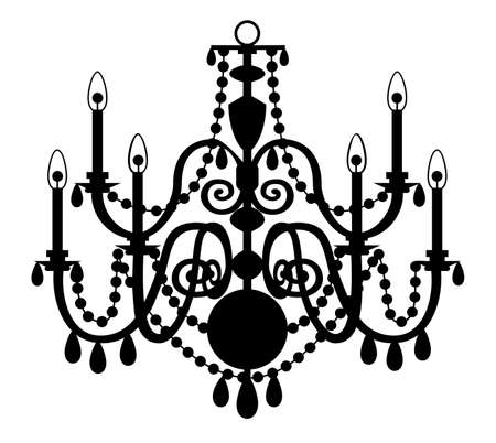 Vector Chandelier Isolated On The White Background Vector Chandelier Isolated On The White Background