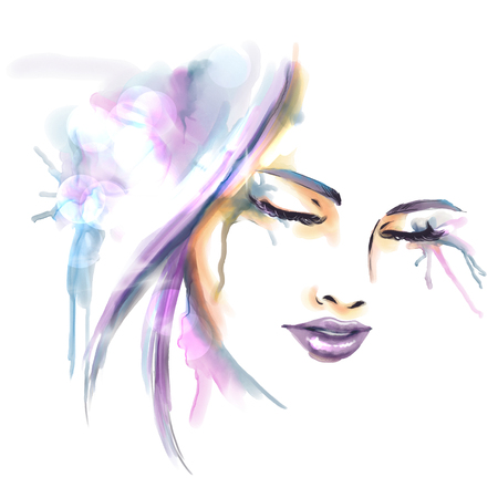 美しい若い女の子の水彩イラスト の写真素材 画像素材 Image 美しい若い女の子の水彩イラスト の写真素材 画像素材 Image
