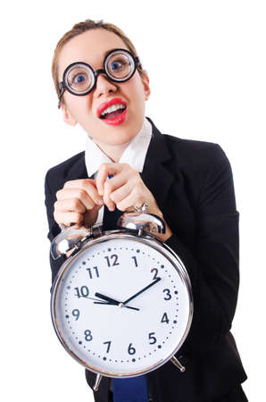 ジャイアンの目覚まし時計でオタク実業家 の写真素材 画像素材 Image