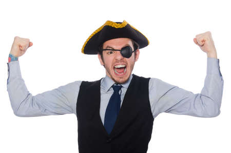 Businessman pirate isolated on white background