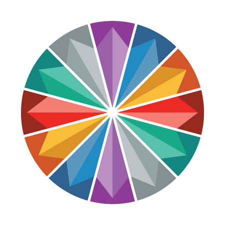 color wheel presentation template with color circle and arrows