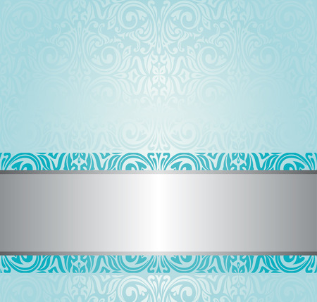 turquoise floral vintage invitation background design royalty free