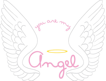天使の翼 ハロー プロジェクトの宗教 子供と励まし のイラスト素材 ベクタ Image