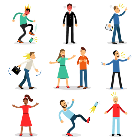 怒りや不満 猛烈な緊張の人々 を設定します 負の感情ベクトル イラスト無視 のイラスト素材 ベクタ Image 怒りや不満 猛烈な緊張の人々 を設定します 負の感情ベクトル イラスト無視 のイラスト素材 ベクタ Image