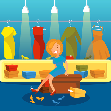 靴屋で靴を買う男 白い背景に隔離されたカラフルなベクトルイラストで男性ショッピング のイラスト素材 ベクタ Image 靴屋で靴を買う男 白い背景に隔離されたカラフルなベクトルイラストで男性ショッピング のイラスト素材 ベクタ Image