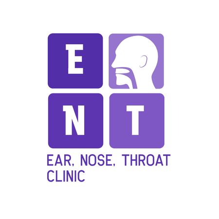 ear nose throat (ENT) logo for Otolaryngologists clinic concept. vector illustration Illustration