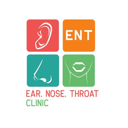ear nose throat (ENT) logo for Otolaryngologists clinic concept. vector illustration Illustration