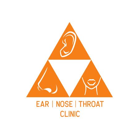 ear nose throat (ENT) logo for Otolaryngologists clinic concept. vector illustration Illustration