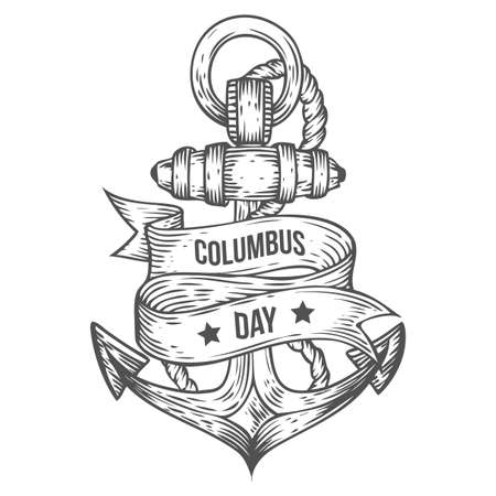 幸せなコロンブス記念日ベクター手書きイラスト刻まれたスタイル レトロなビンテージ航海落書きアンカー ロゴ エンブレム バナー ラベルをスケッチします 白で隔離 のイラスト素材 ベクタ Image 幸せなコロンブス記念日ベクター手書きイラスト刻まれたスタイル レトロなビンテージ航海落書きアンカー ロゴ エンブレム バナー ラベルをスケッチします 白で隔離 のイラスト素材 ベクタ Image