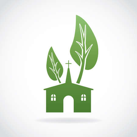 A growing Christian church theme icon illustration. Vector EPS 10 available. Иллюстрация
