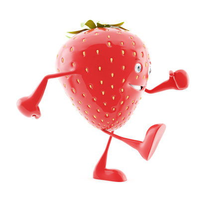 3d rendered illustration of a strawberry character Stock Photo