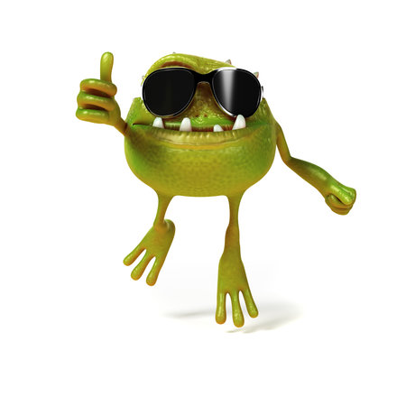 3d rendered illustration of a funny bacteria toon Stock Photo