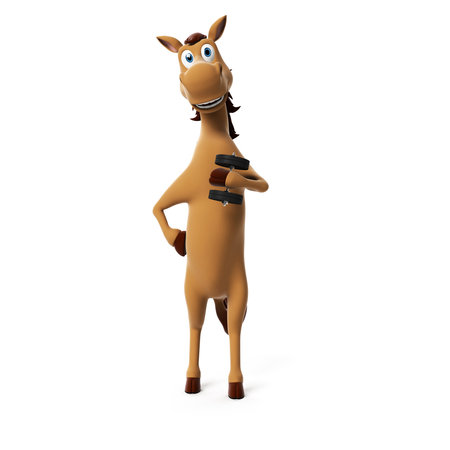 かわいい馬の 3 D レンダリングされたイラスト の写真素材 画像素材 Image