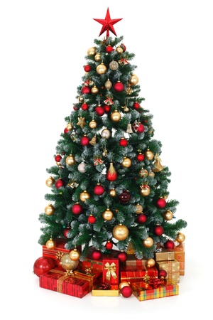 artificial green christmas tree decorated with electric lights red and golden ornaments lots - Christmas Tree Images Free artificial green christmas tree decorated with electric lights red and golden ornaments lots - Christmas Tree Images Free