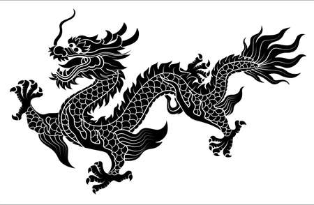 Vector of chinese dragon crawling