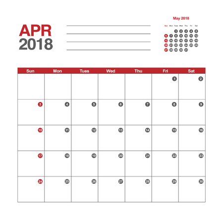 apr 2018 calendar