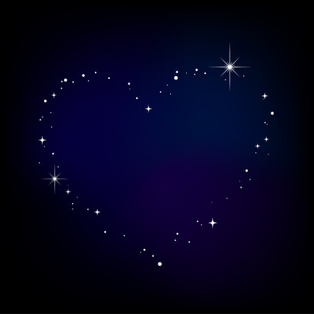 Coeur étoile Dans Le Ciel Nocturne