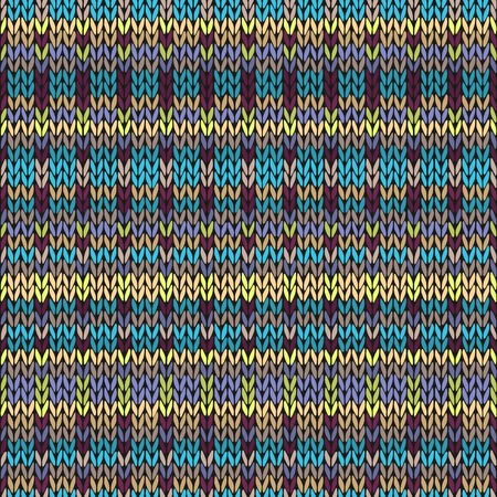 Seamless knitted pattern multicolored repeating tribal template Imagens