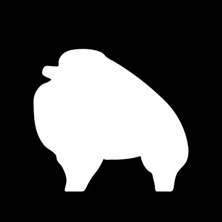 白の正方形および細胞の犬種ポメラニアン 犬の品種黒ベクトル シルエット 犬品種黒のアイコンが白い背景に分離されました 犬の品種黒アイコン ベクトル イラスト 犬種シルエット 分離ベクトル 犬ポメラニアン フラットなシルエット のイラスト素材 ベクタ Image