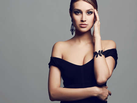 Young Beautiful Sexy Woman Beauty Girl With Short Hair And Make Up