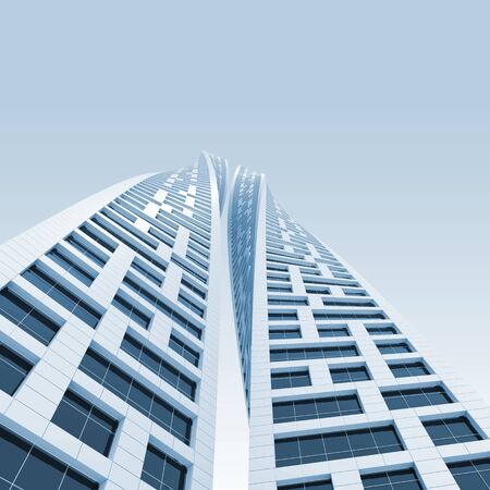 Modern Architecture Render abstract modern architecture. two twisted towers perspective Modern Architecture Render abstract modern architecture. two twisted towers perspective