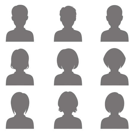 アバター プロフィール アイコン 頭のシルエットをベクターします のイラスト素材 ベクタ Image